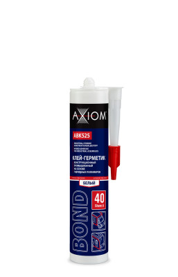 клей-герметик AXIOM 280 мл конструкционный промышленный на основе гибридных полимеров, Шор А 40, цвет белый ABK525