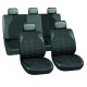чехлы SKYWAY Люкс на сиденья полиэстер с кож. вставками 11 пред. (черный) премиум класса