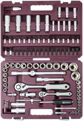 набор инстр. THORVIK универсальный 94 предмета, 1/4", 1/2"DR головки 12-гран. в кейсе арт.UTS0094/12