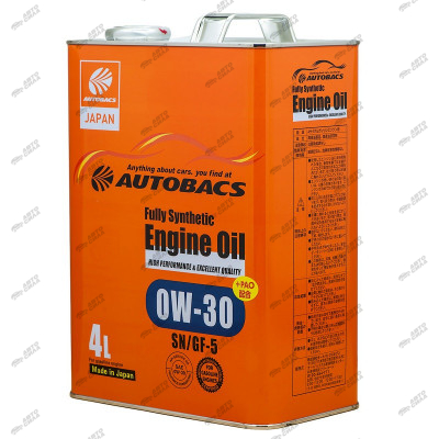 масло моторное AUTOBACS 0W30 SN/GF-5+PAO синт. 4л A01508398