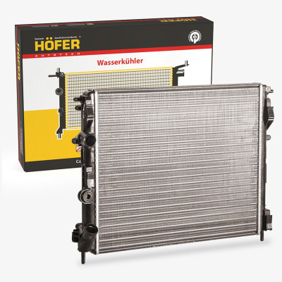 радиатор алюминиевый HOFER для а/м RENAULT Logan (04-) МКПП, А/С (34мм) сборный (7700428082) HF 708 461