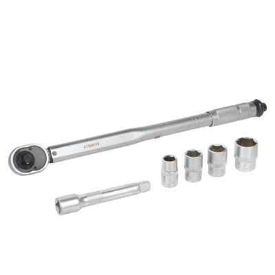 ключ динамометрический AIRLINE 1/2" 40-210Нм в кейсе, набор 5 пр (головки 14,17,19,24 удл.125 мм) ATBN010