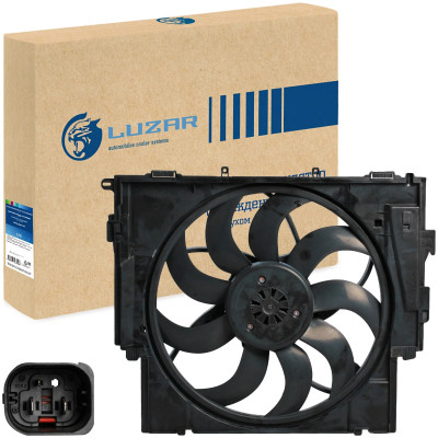 электровентилятор охлаждения LUZAR для а/м BMW 5 (F10) 2.0i [N20] (с кожухом) (600W) LFK 2610
