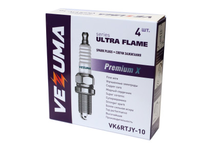 свечи VEZUMA для а/м AUDI / MERCEDES-BENZ / SEAT / SKODA / VW (3-х электр.) (упак. 4 шт.) "Premium X" арт. VK6RTJY-10