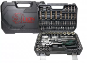 набор инстр. LION TOOLS CR-V универсальный 108 предметов 6 гран. 1/4", 1/2"DR в кейсе арт.108-CR-V