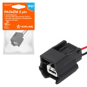 колодка соединительная AIRLINE 2 pin с проводами для датчика ABS Лада, Renault, Nissan; для датч. темп. охл. жид. Renault AECC019