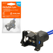 колодка соединительная AIRLINE 2 pin с проводами для топливной форсунки тип "Bosch" Лада 2108-2112 AECC111