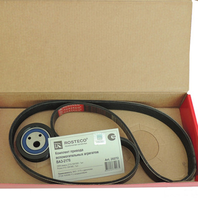 ремень РОСТЕКО генератора ВАЗ 2110-2112, 2170 в упак 6PK1115 с ГУР + ролик (к-т) арт. 20272