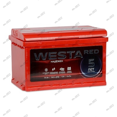 аккумулятор WESTA RED Premium 74R А/ч обр. 760А низкий (276*175*175)