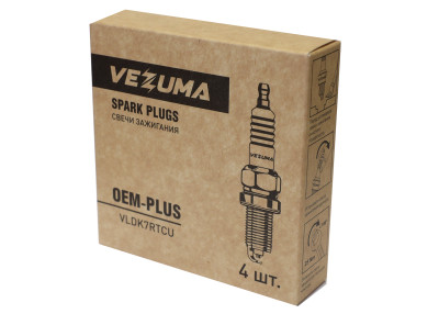 свечи VEZUMA для а/м ГАЗель NEXT (дв. УМЗ А274 EVOTECH E-3)/Solaris, Soul, Cerato, Ceed, I20, I30 1.4-1.6L (упак. 4 шт.) "Premium X" арт. VLDK7RTCU