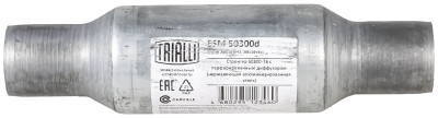 стронгер пламегаситель TRIALLI 50300.76 (d трубы 50, L300, d издел 76мм) перф диффуз. ESM 50300d