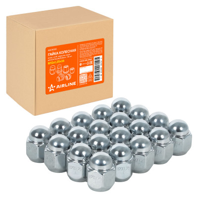 гайка колесная AIRLINE M12x1,25x26, конус, кл.19, закрытая, хром для а/м Suzuki/Subaru ASCR023