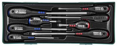 набор Jonnesway 8 пред.  отверток шлиц и крест "FULL STAR" SL 6.5x38-6.5x150 (ложемент) 48152