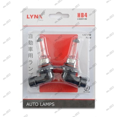 Лампа LYNX HB4(9006) 12V51W P22D (2шт. в блистере) L12251-02