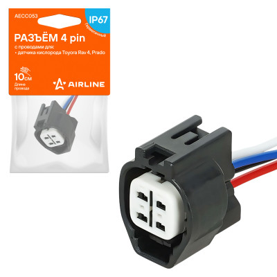 колодка соединительная AIRLINE 4 pin с проводами для датчика кислорода Toyota RAV4, Prado AECC053