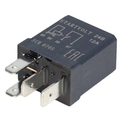 реле переключающее 4-х контакт STARTVOLT 24V 12А (с резист., без кроншт.) SCR 0705