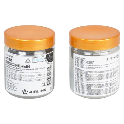 клей эпоксид. 2-х комп. AIRLINE сверхпрочный (0,5+0,5кг), металлонаполненный ADGC042