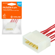 колодка соединительная AIRLINE 8 pin (папа) с проводами межжгутовой серии 6.3 для Лада AECC202