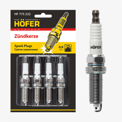 свечи HOFER для а/м ГАЗ с дв. УМЗ 2.7i Е-3/Hyundai Solaris (10-) (0,9мм) (блист. 4 шт.) (ан.LZKR6B-10E) HF 775 232