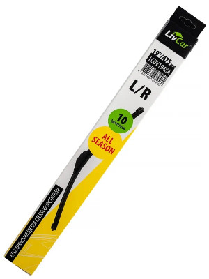 щетка с/о LivCar All Season бескаркасная, 19''/475 мм (10 адаптеров) арт. LCDV1948A