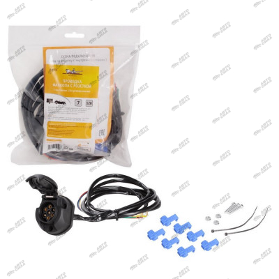 электропроводка для фаркопа с розеткой AIRLINE ком-т (розетка (пластик) с кабелем 1,5 м, клеммы, винты, гайки) ATE-10