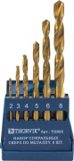 набор спиральных сверл по металлу THORVIK HSS TiN d2.0-8.0 мм, 6 предметов в пластиковом кейсе арт.TDBS6
