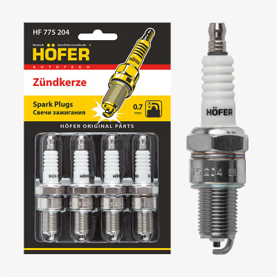 свечи HOFER для а/м LADA 2101-2108 карб. (0,7мм, Cu) (блист. 4 шт.) (ан.BP6ES) HF 775 204