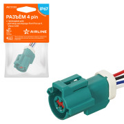 колодка соединительная AIRLINE 4 pin с проводами для датчика кислорода Ford Focus II, Volvo C30 AECC052