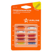 предохранители AIRLINE цилиндрические 5-25А , 10 шт в блистере AFU-V-01