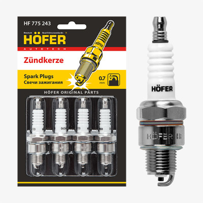 свечи HOFER для а/м ГАЗ/УАЗ с дв. УМЗ-421 (0,7мм) (блист. 4 шт.) (ан.BP6HS) HF 775 243