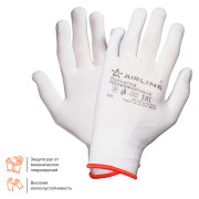перчатки AIRLINE полиэфирные (L) белые ADWG005