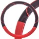 оплетка SKYWAY Combo-4 М черная экокожа с красной вставкой и полосками S01102394