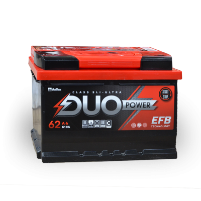 аккумулятор DUO POWER EFB 62 А/ч 610A обр.п. (242х175х175) 6СТ-62 VLЗ(R) низкий корпус