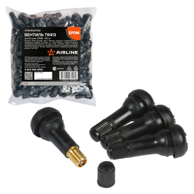 вентиль для б/к шин AIRLINE TR413 PRO, EPDM резина, (в уп.100 шт.) ATRV413EPDM