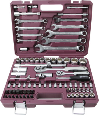 набор инстр. THORVIK универсальный 82 предмета, 1/4", 1/2"DR головки 12-гран. в кейсе арт.UTS0082/12