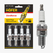 свечи HOFER для а/м ГАЗ/УАЗ с дв. ЗМЗ-405/406/409 (0,7мм, R, Cu) (блист. 4 шт.) (ан.BPR5ES) HF 775 240