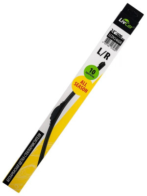 щетка с/о LivCar All Season бескаркасная, 24''/600 мм (12 адаптеров) арт. LCDV2460A