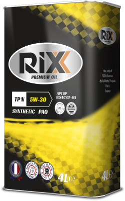 масло моторное RIXX TP N 5W-30 SP/ILSAC GF-6A 4л синт. арт. RX0007TPN