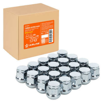 гайка колесная AIRLINE M12x1,5x25, сфера R12, кл.19, закрытая, хром для а/м Honda ASCR021