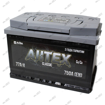 аккумулятор АКТЕХ CLASSIC 77 А/ч 750A обр. п. (278х175х190)