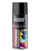 краска акриловая KUDO 520 мл универсальная RAL 9005 чёрная высокоглянцевая KU-A9005