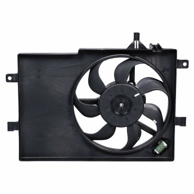 электровентилятор охлаждения LUZAR для а/м Fiat Albea (02-) (с кожухом и резист.) A/C+ LFK 1661