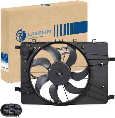 электровентилятор охлаждения LUZAR Cruze (09-) с кожухом и резистором LFK 0550