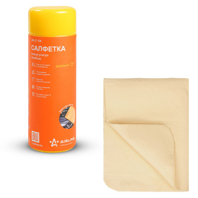 салфетка AIRLINE супервпитывающая в тубе ULTRA CHAMOIS 60*43 АВ-С-04