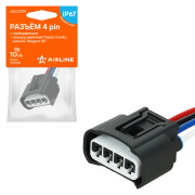 колодка соединительная AIRLINE 4 pin с проводами для катушки зажигания Toyota, Lexus, Peugeot AECC079