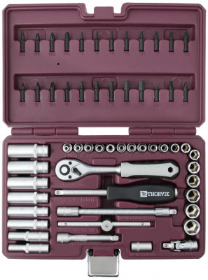 набор инстр. THORVIK универсальный 57 предметов, 1/4"DR в кейсе арт.UTS0057