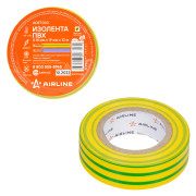 изолента AIRLINE ПВХ, желто-зеленая, 19 мм*10 м ADET003