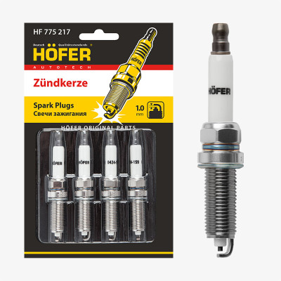 свечи HOFER для а/м LADA Vesta (15-)/X-Ray (15-)/Renault Duster (10-) (1мм) (блист. 4 шт.) (ан.LZKAR7D-9D) HF 775 217
