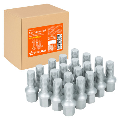 болт колесный AIRLINE M14x1,5x27x53, сфера R13, кл.17, дакромет для а/м VW/Skoda/Audi ABLT001