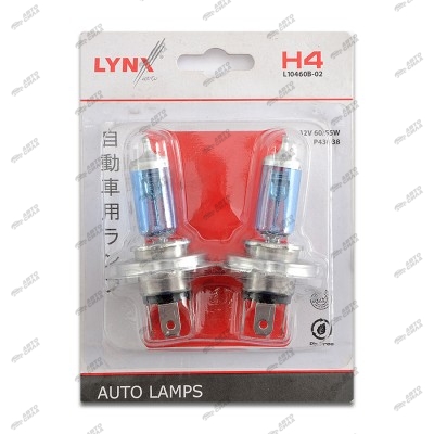 Лампа LYNX H4 12V 60/55W P43T-38 (2шт. в блистере) SUPER WHITE L10460B-02